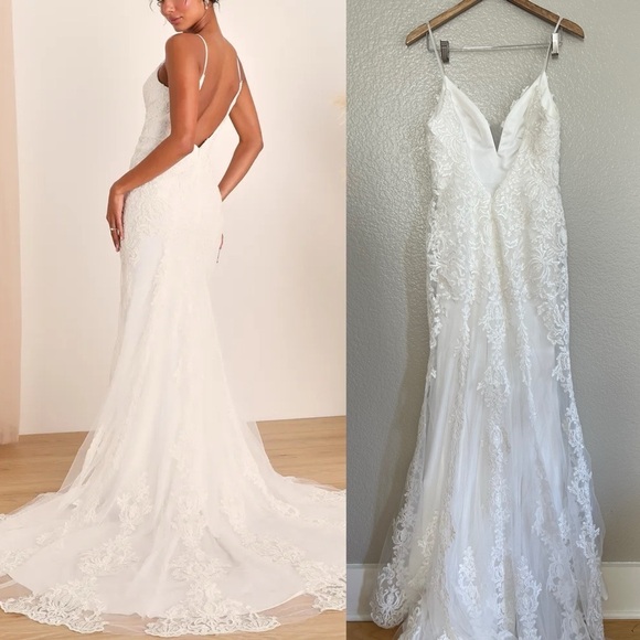 Decided on Forever White Embroidered Lace Mermaid Maxi Dress - Picture 3 of 8